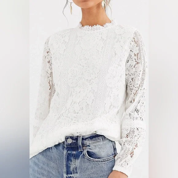 Oasis Tops Oasis White Lace Top Poshmark - Main Image